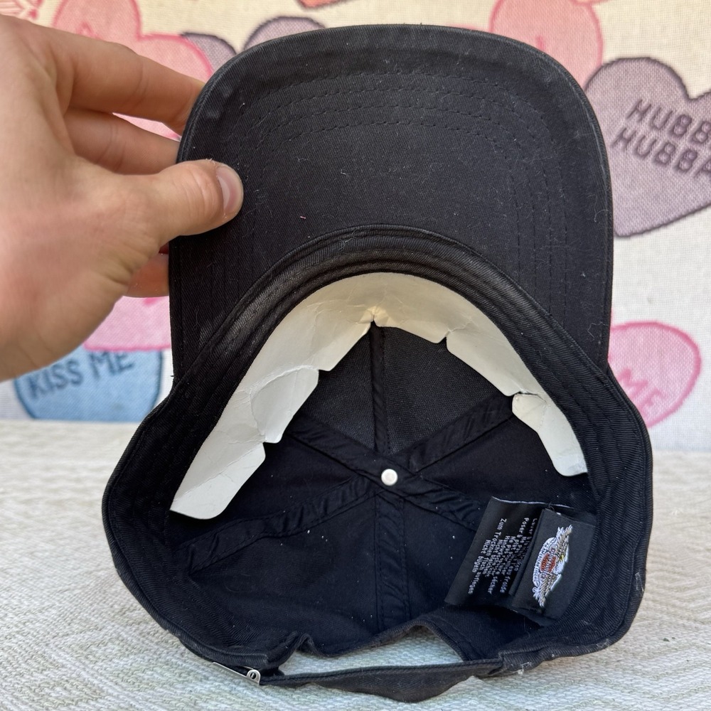 Harley-Davidson Motorcycles Born To Run Black Ball Cap Hat Bedazzled Logo - Picture 7 of 7